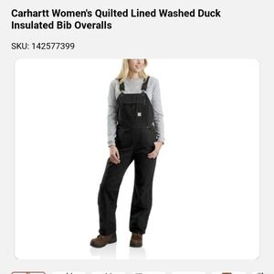 Carhartt Women's Black Insulated Bib Overalls